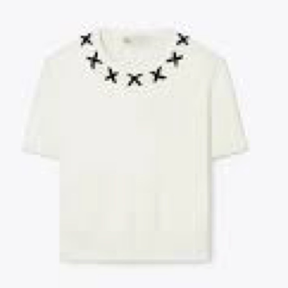 White Embroidered Crewneck Sweater